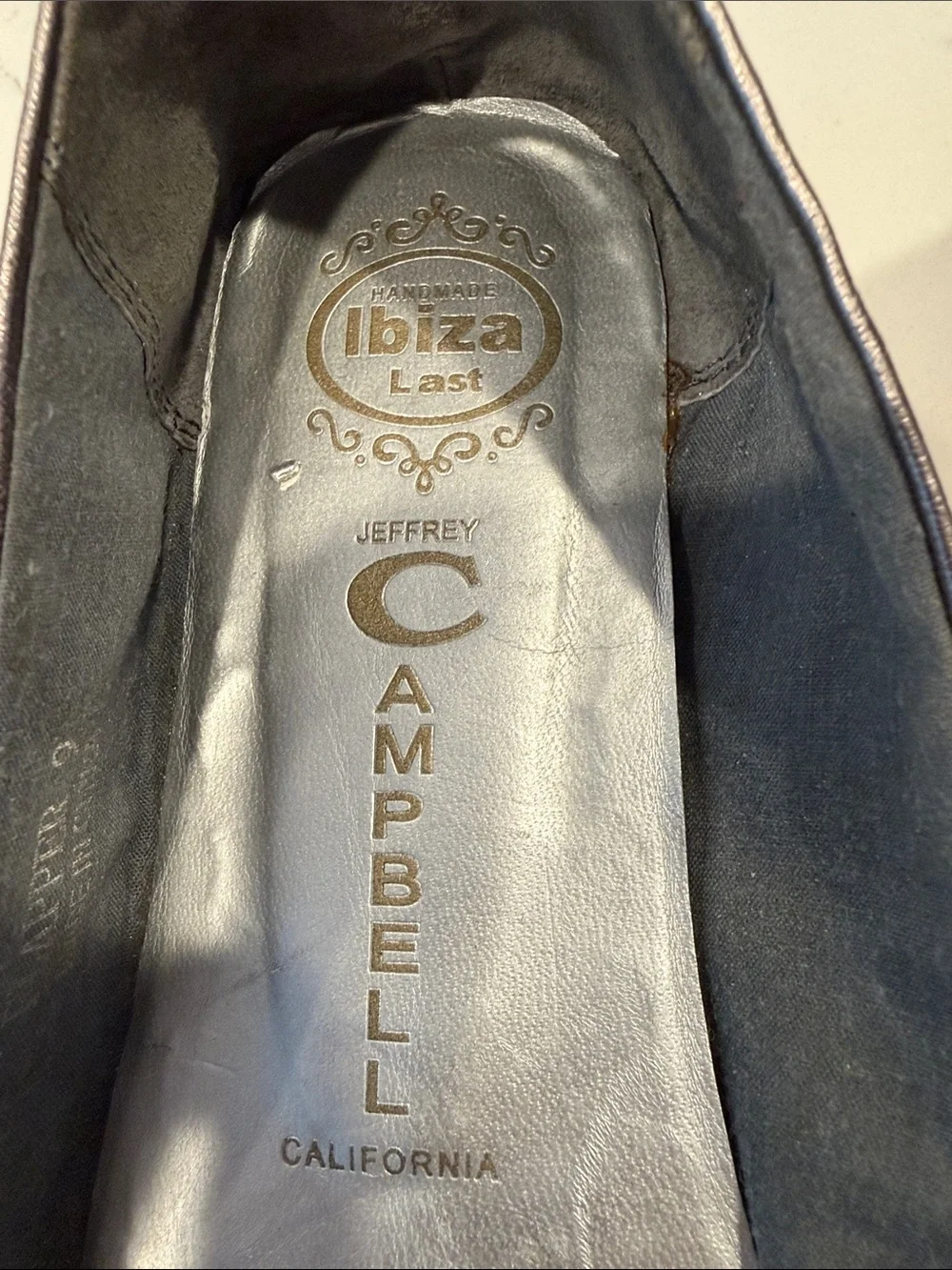 Jeffrey Campbell Ibiza Last Metallic Pewter Leather Ballet Flats Size 9